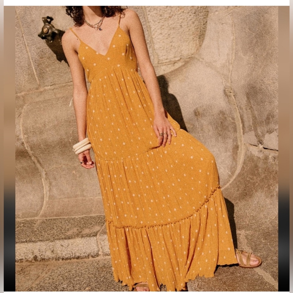 Sezane Mustard Yellow Maxi Dress